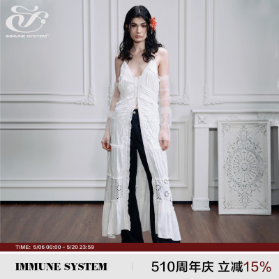 immune system免疫系统  Summer-Vacation度假风花卉V领吊带长裙