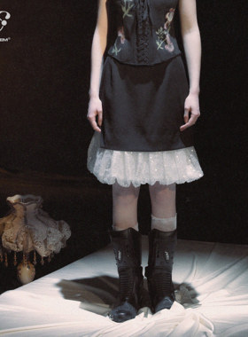 immune system免疫系统 浪漫华尔兹拼接亮片假两件设计半身裙裙子