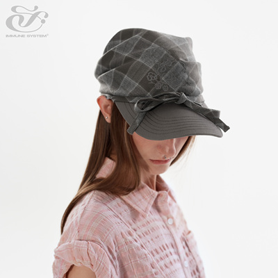 immune system免疫系统 有趣百搭格纹绑带刺绣图案头巾帽棒球帽