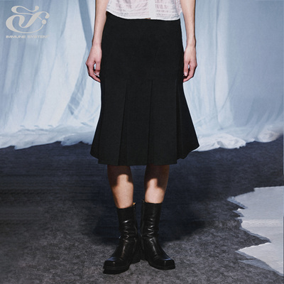 immune system免疫系统 斜波浪气质优雅百褶鱼尾半身裙