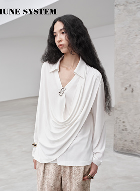 immune system 自然过渡荡领简约天丝棉垂顺长袖罩衫