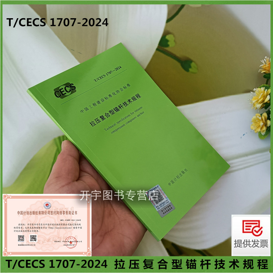 2024年新规范 T/CECS 1707-2024 拉压复合型锚杆技术规程 用于建设工程中拉压复合型锚杆设计施工及质量检验工程监测 计划出版社
