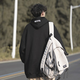 1016-BW111-P55特字母刺绣重磅连帽加厚卫衣男美式复古套头衫，男装卫衣，星座1016