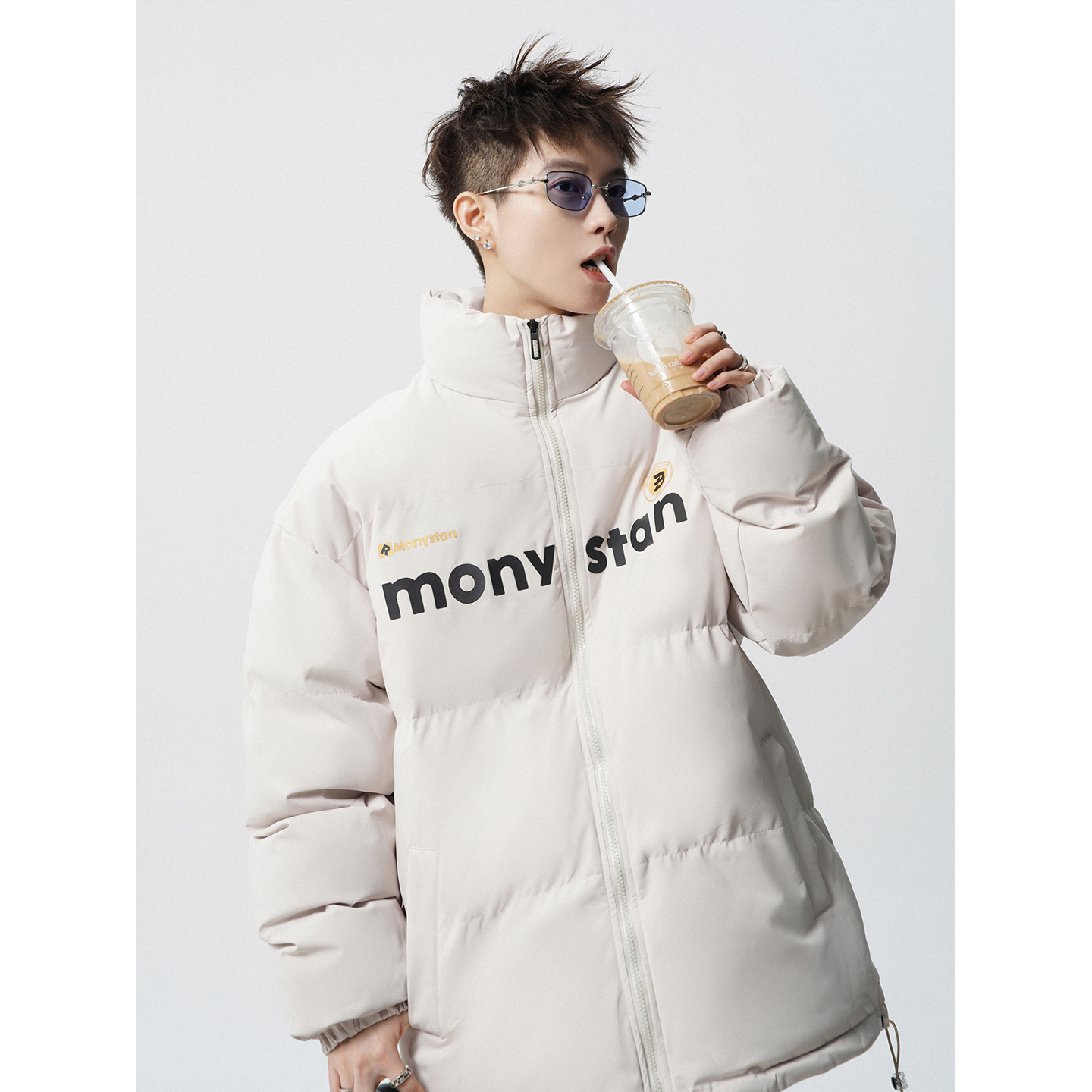 1016-MY01-P75美式潮牌棉服男冬复古加厚运动面包服棉衣外套，男装棉衣，星座1016