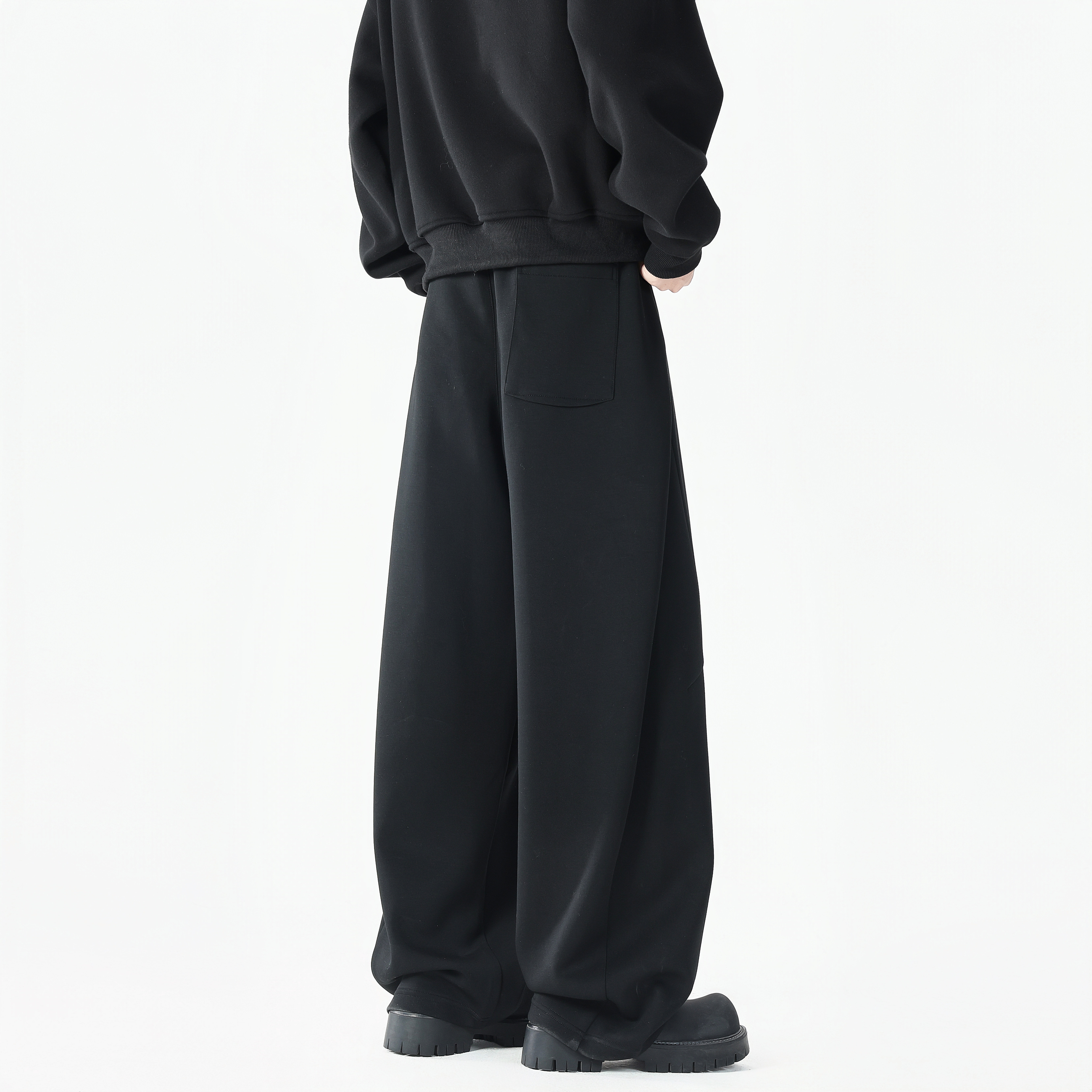 1016-K800-P45美式弯刀休闲裤cleanfit垂感阔腿空气层卫裤,男装休闲裤,星座1016