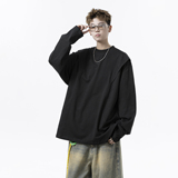 1016-CT005-P45美式复古剪裁长袖T恤小众设计感结构打底衫，男装T恤，星座1016