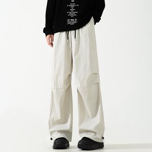 1016-K042-P48 美式褶皱冲锋裤男宽松直筒休闲速干伞兵工装裤图片