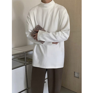 1016-N001-P25 半高领打底衫男2025新款内搭长袖纯色t恤图片