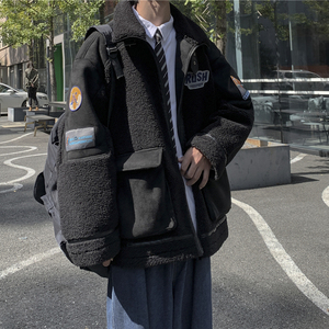 1016-Y37-P108  羊羔绒外套男冬棉服潮羊羔毛棉衣图片