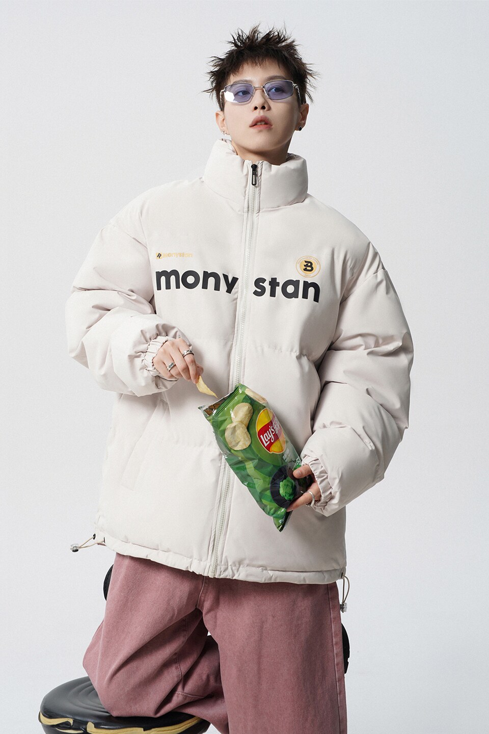 1016-MY01-P75美式潮牌棉服男冬复古加厚运动面包服棉衣外套,男装棉衣,星座1016