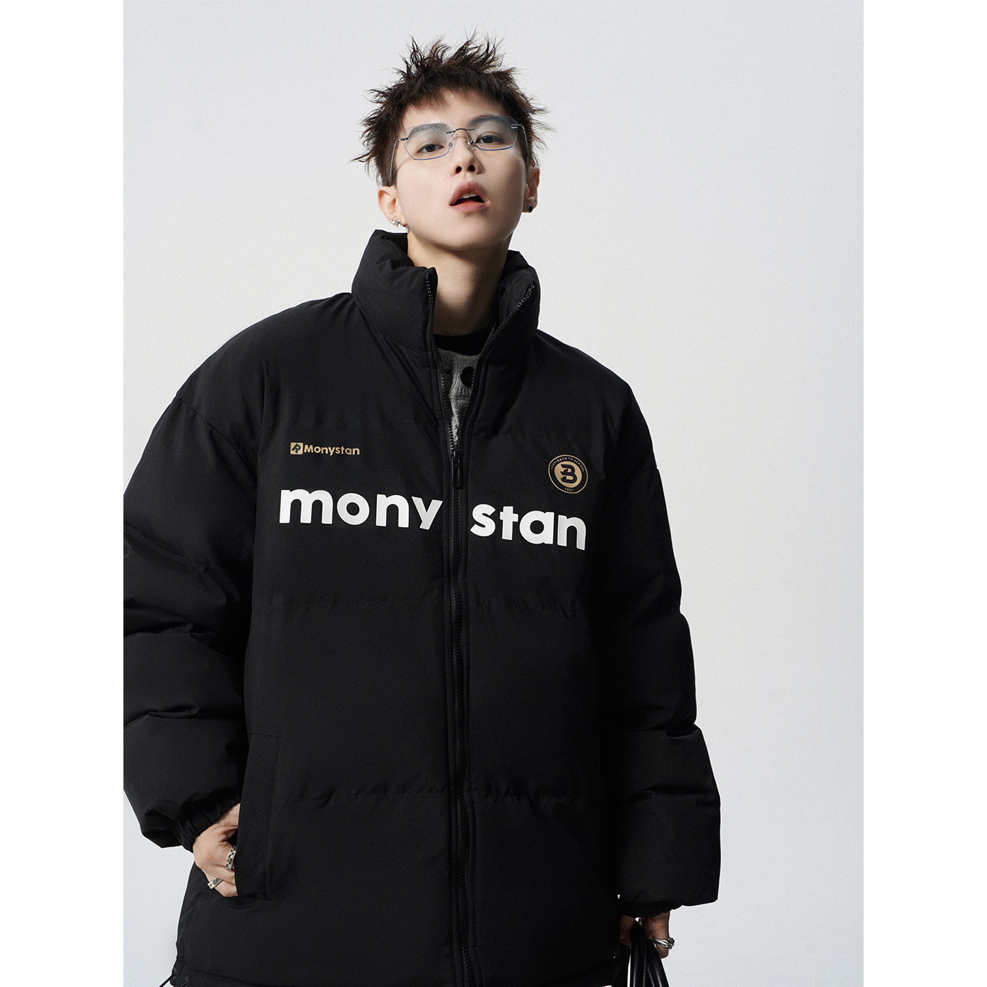 1016-MY01-P75美式潮牌棉服男冬复古加厚运动面包服棉衣外套,男装棉衣,星座1016