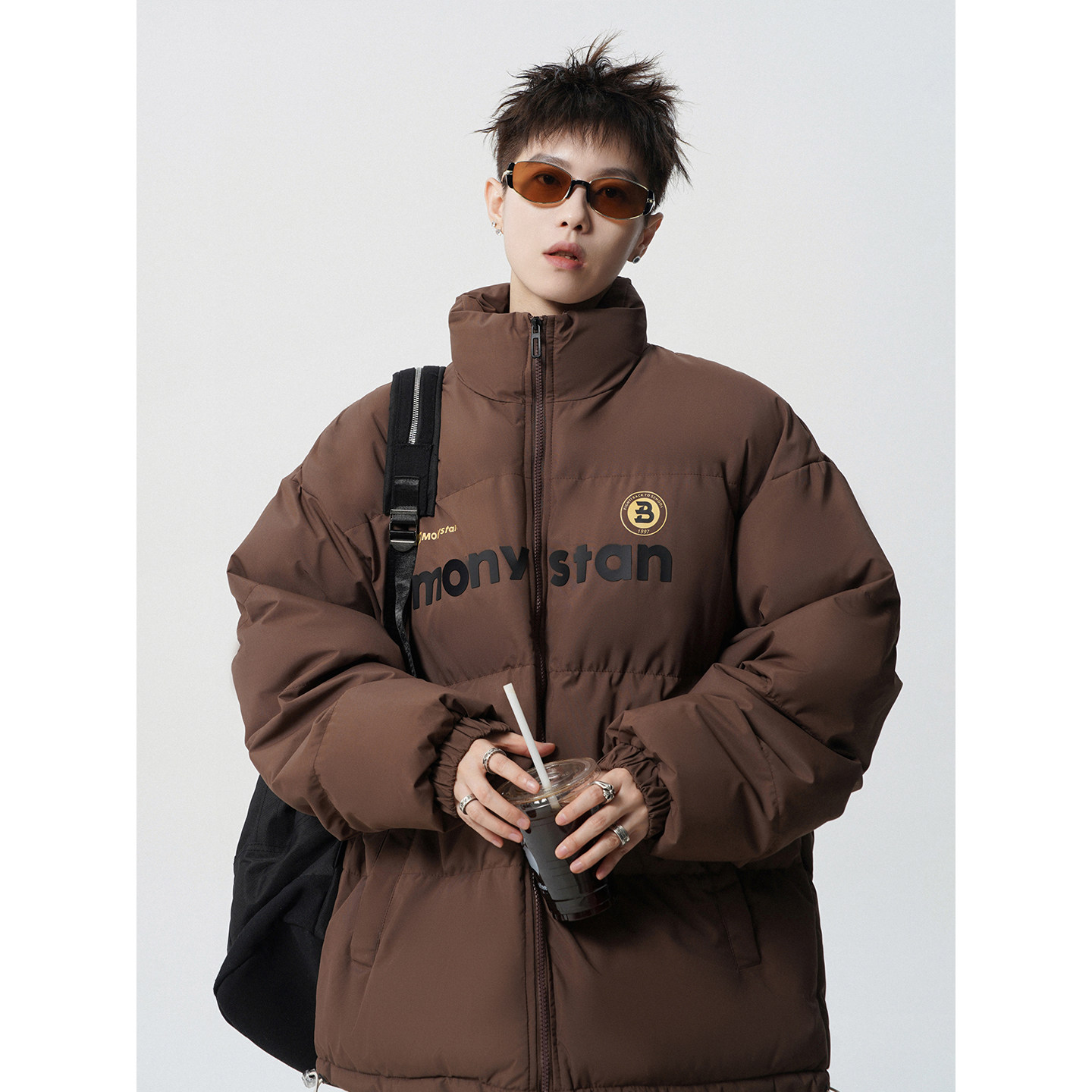 1016-MY01-P75美式潮牌棉服男冬复古加厚运动面包服棉衣外套,男装棉衣,星座1016