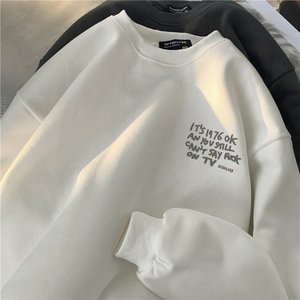1016-BW43-P55 美式潮牌西海岸hiphop加绒加厚卫衣 印花长袖外套图片