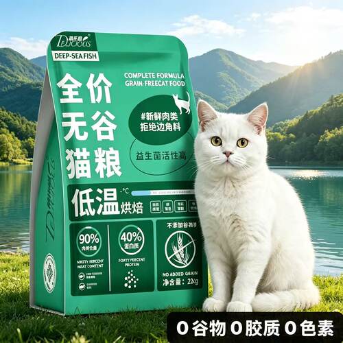 蒂乐思无谷冷压低温烘焙猫粮鱼肉味多肉高蛋白天然粮幼猫增肥变胖