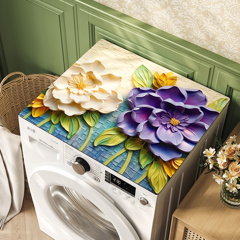 滚筒式洗衣机盖布防尘罩硅藻泥吸水垫免洗防晒冰箱床头柜盖巾