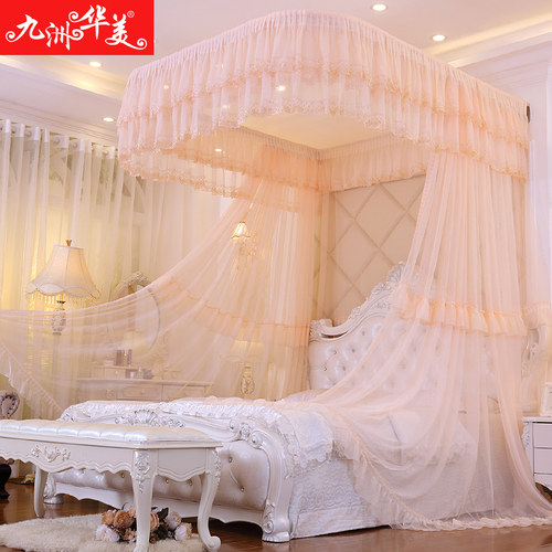 加密加厚轨道支架落地公主风蚊帐