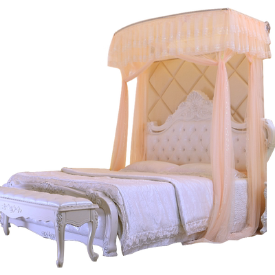 高级公主风三开门伸缩蚊帐加厚密