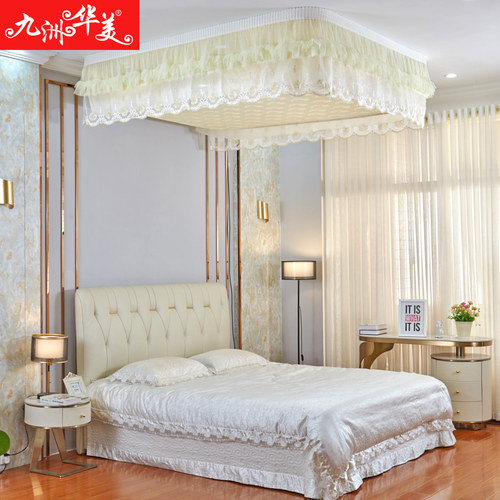 新款电动蚊帐双人公方风幔纱装饰