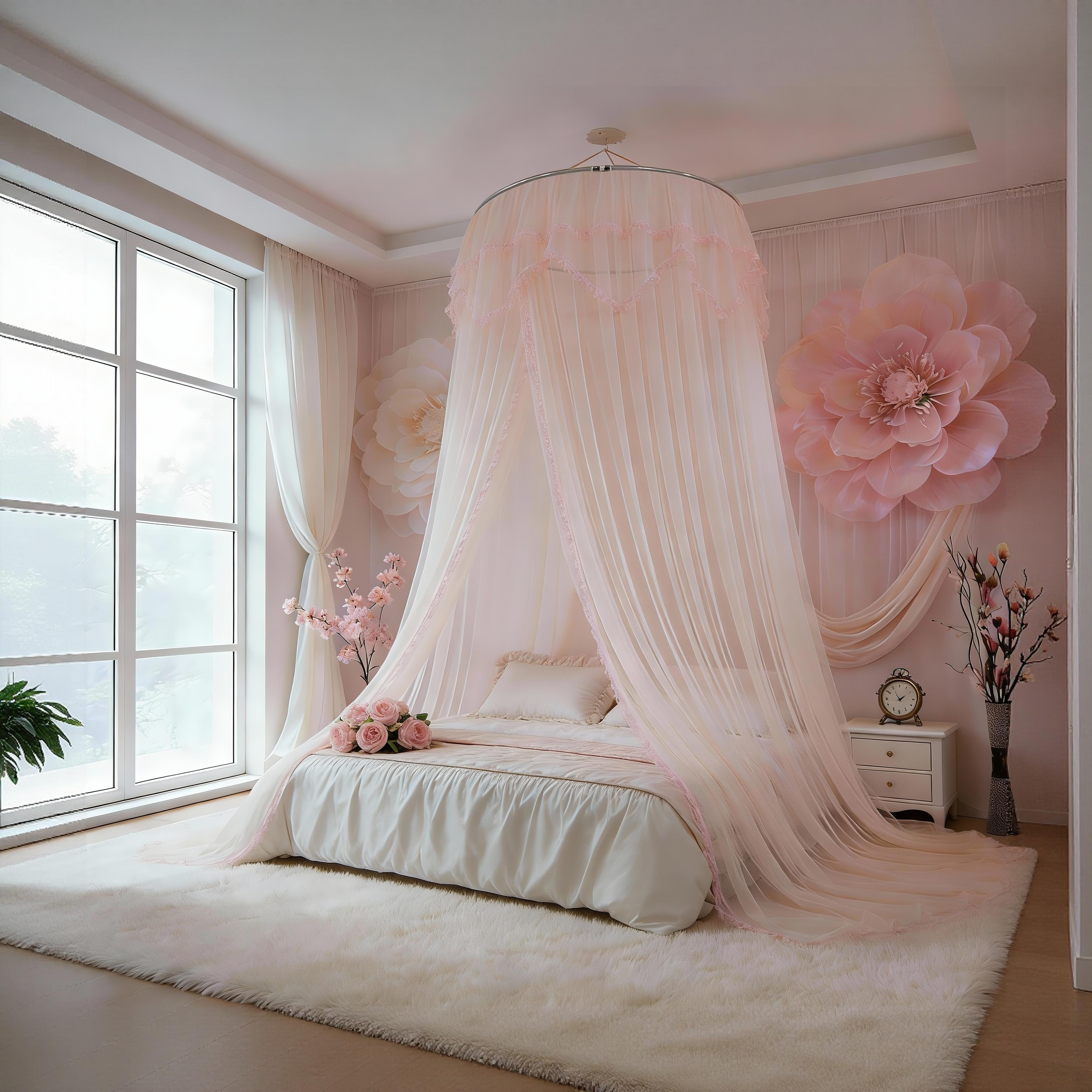 圆顶落地蚊帐全罩杯2026新款无需支架家用卧室免安装吊顶宫廷通用,床上用品,蚊帐,淘宝优惠券,粉丝福利购,淘宝优惠卷