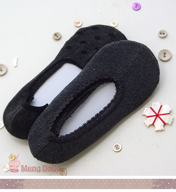 冬季保暖羊毛混纺豆豆鞋隐形袜