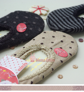 8双包邮秋冬外贸加厚浅口隐形袜纯棉女士保暖福乐豆豆鞋低帮短袜