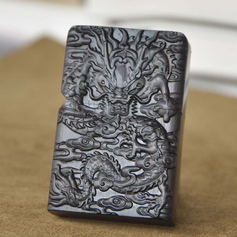 zppo打火机整木掏20支细烟翻盖烟盒精雕个性定制木质父亲节打火机