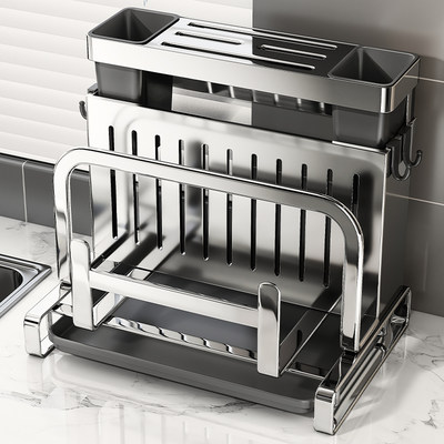 不锈钢菜刀筷子砧板一体收纳架