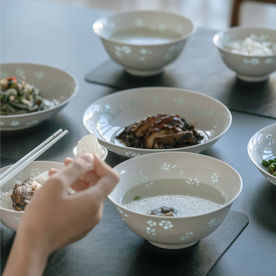 景德镇高温釉下彩玲珑白瓷餐具套装高档碗盘碟2025年新款送礼家用