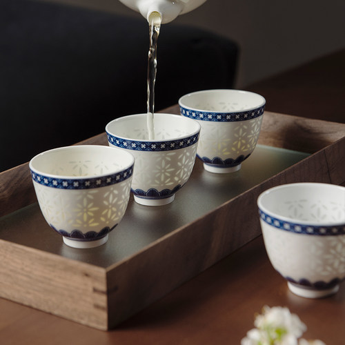 玉柏茶具会发光的玲珑瓷