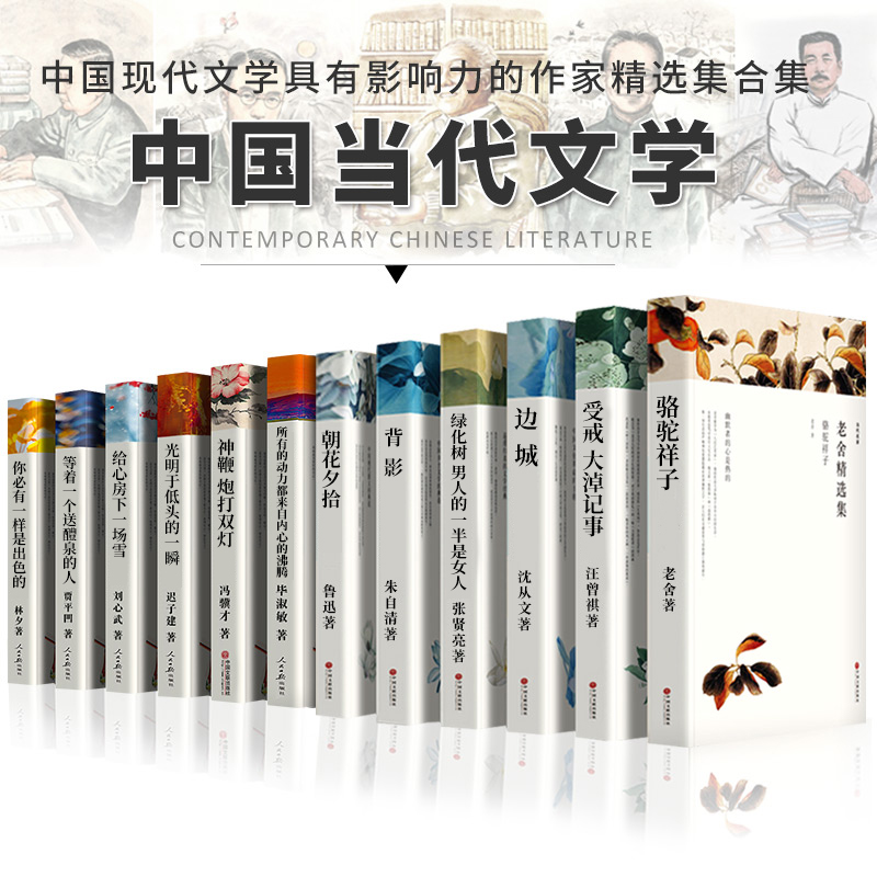 全套12册 中国现当代文学全集正版书包邮 林夕刘心武贾平凹冯骥才朱自清鲁迅毕淑敏张贤亮沈从文汪曾祺迟子建老舍的书中华经典文学