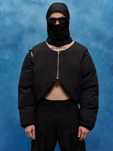 singintherain可分体式交叉回归线充棉造型棉服外套