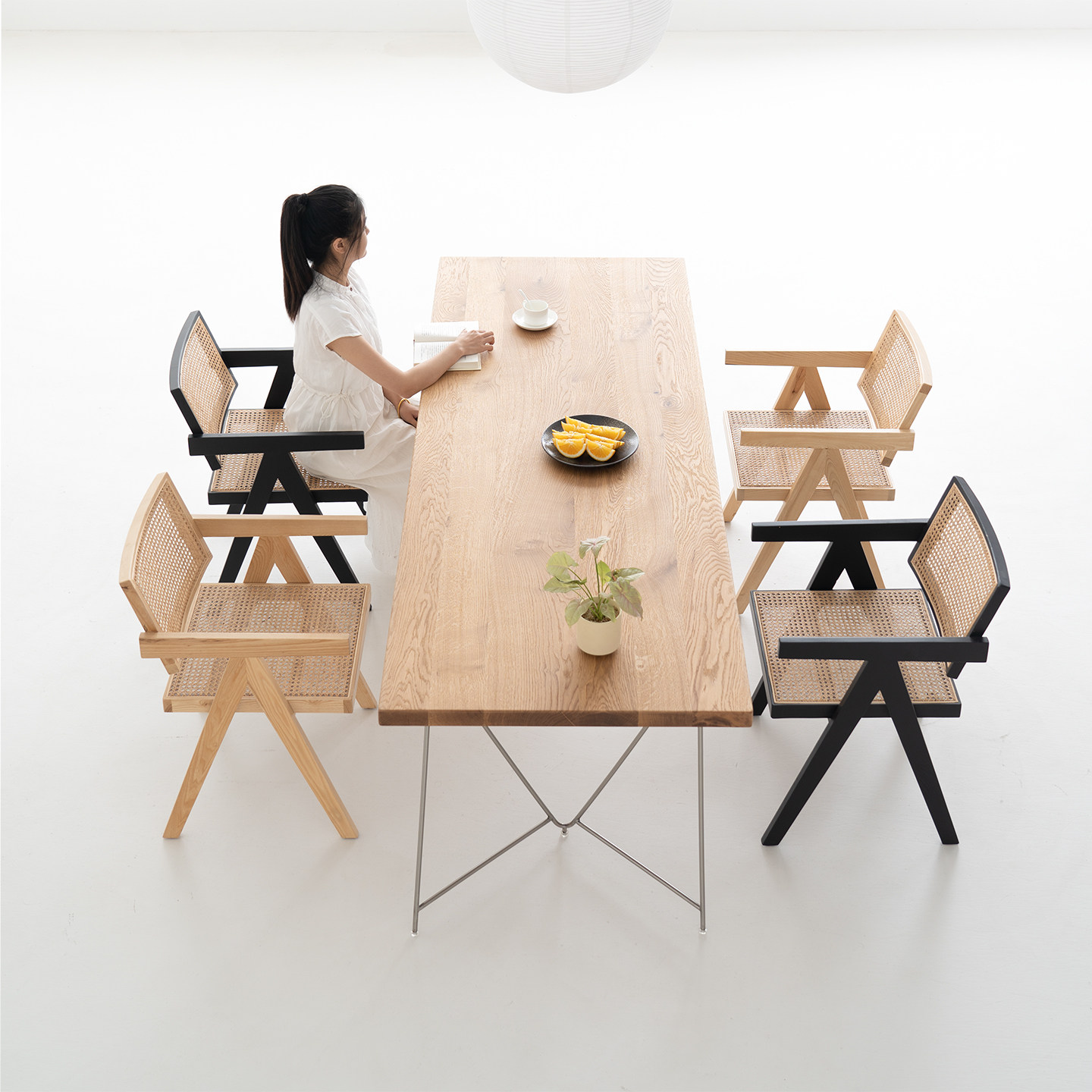 法式白橡木侘寂风茶桌