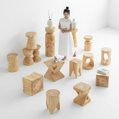 天外云  一方木墩  实木边几民宿摆件原木根雕矮凳侘寂风茶几凳子