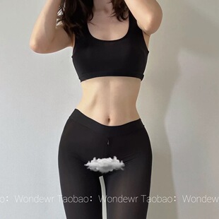 健身提臀蜜桃臀女性感纯色一分超短裤 腚沟裤 欧美露臀钢管瑜伽裤