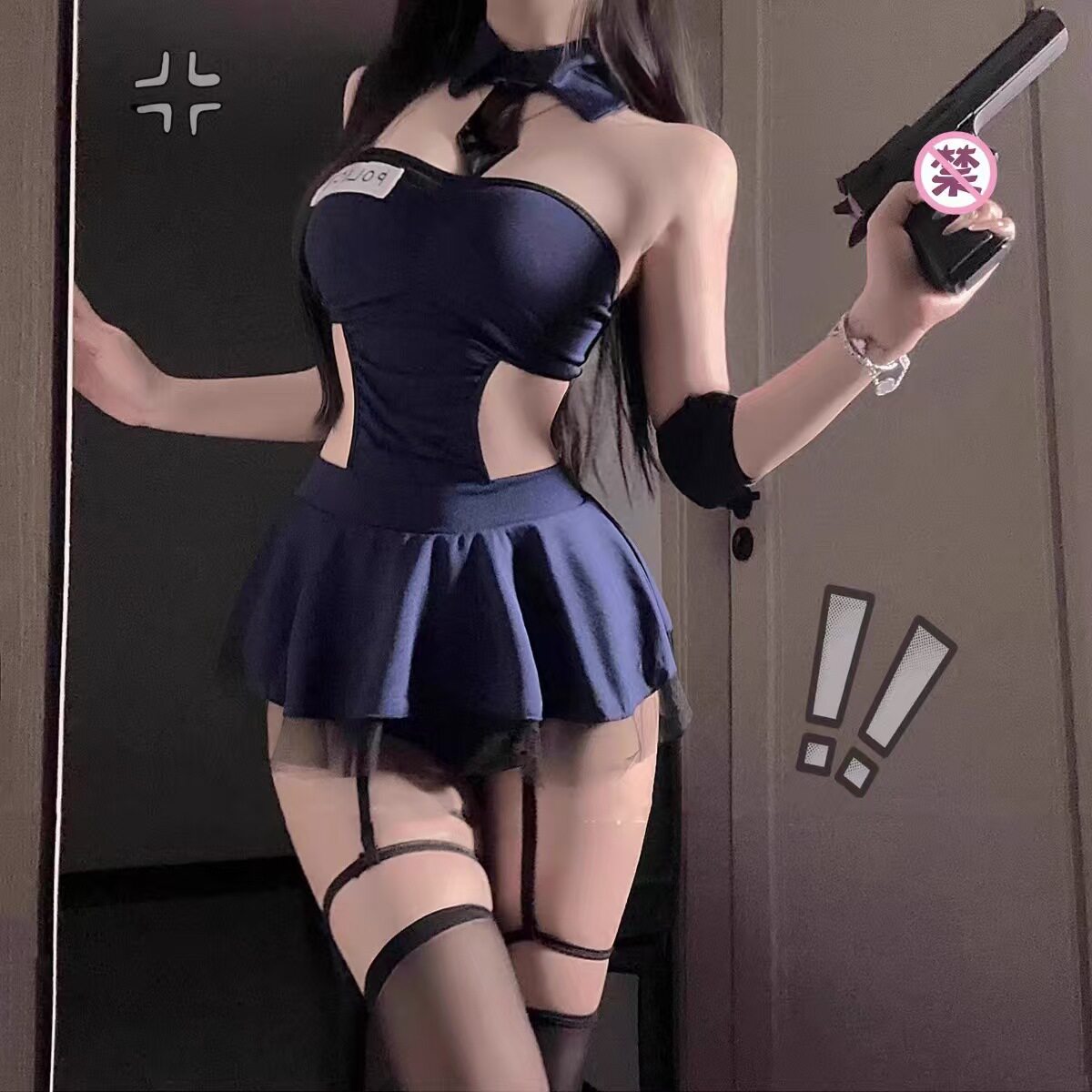 性感睡衣机长秘书空姐制服纯欲套装主播角色扮演女警COS连体短裙