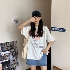 實拍 新款日系短袖t恤女潮新款寬鬆韓版學生