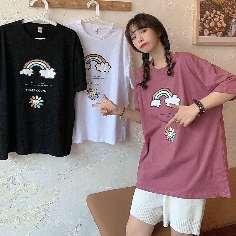 Real shot short sleeve T-shirt girl