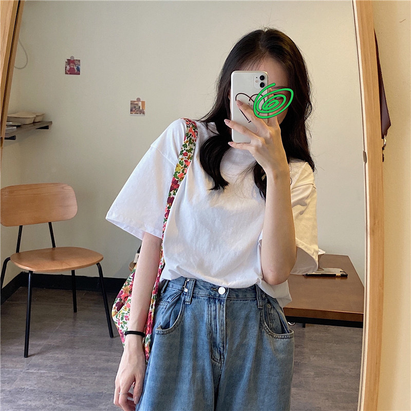 Real Korean solid color T-shirt