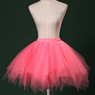 2019爆款舞会性感裙撑彩色半身裙舞台演出裙lolita蓬蓬裙短日常