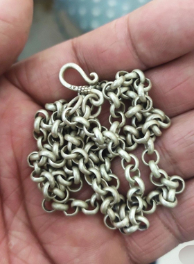 霸气男士项链古风怀旧银饰项链60厘米长