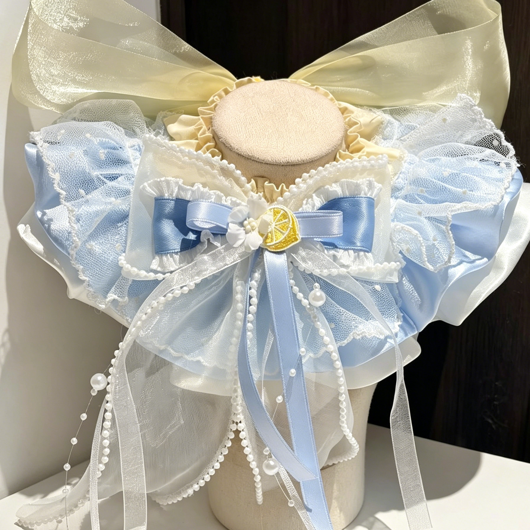 【合集4】手工蕾丝蝴蝶结宠物围巾口水巾多层荷叶边香风宠物饰品