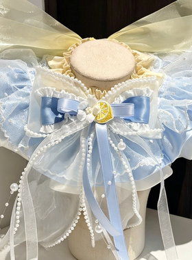 【合集4】手工蕾丝蝴蝶结宠物围巾口水巾多层荷叶边香风宠物饰品