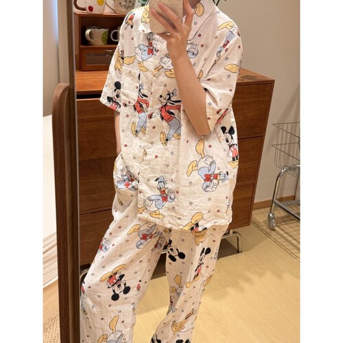 沐染家可爱卡通米奇印花短袖睡衣