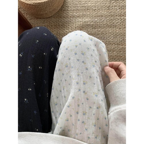 沐染家韩系小碎花春秋季遛弯睡裤