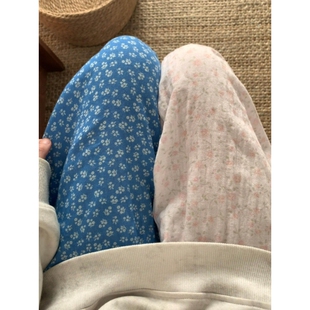 宽松舒适居家休闲遛弯裤 沐染家 新款 女春秋季 少女甜美小碎花睡裤