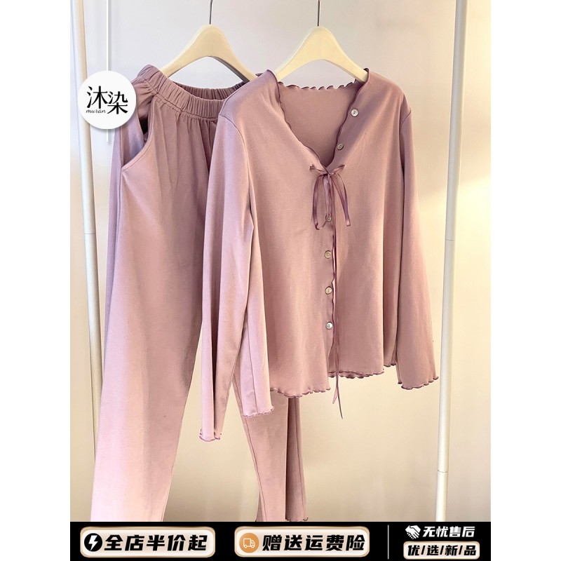 少女粉简约纯色德绒谁秋冬女款2025年新款宽松慵懒舒适家居服套装,女士内衣/男士内衣/家居服,睡衣/家居服套装,淘宝优惠券,粉丝福利购,淘宝优惠卷