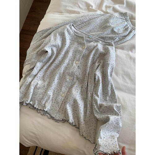 日系甜美小碎花睡衣女春秋款2026