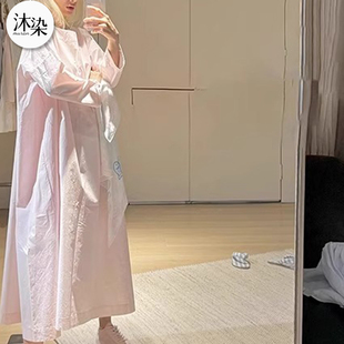 休闲宽松舒适居家连衣裙子可外穿 法式 甜美少女长袖 睡裙女夏季 新款