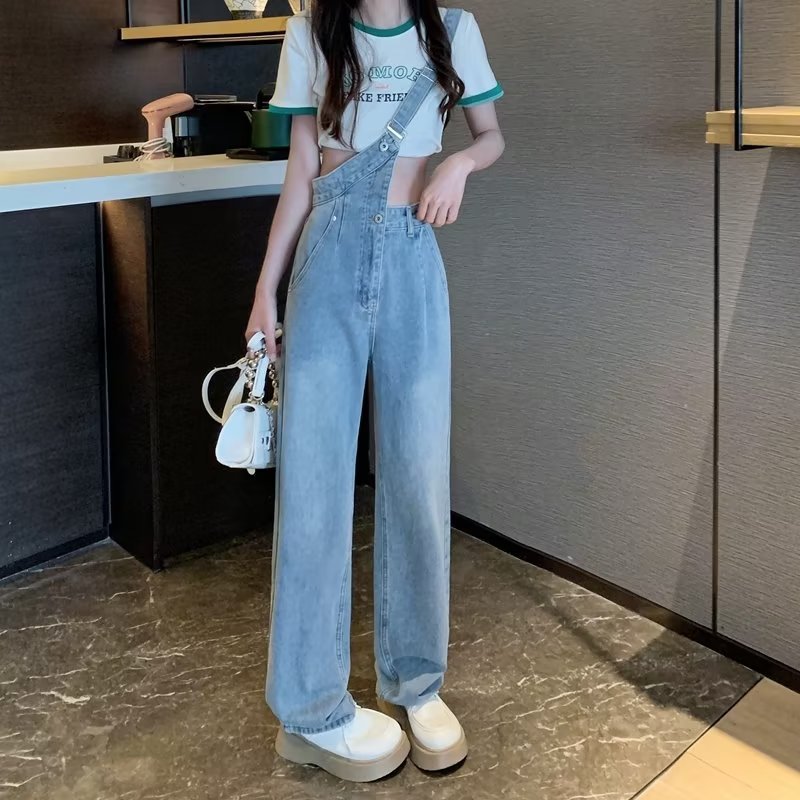 2026春秋女牛仔背带裤显瘦减龄图片