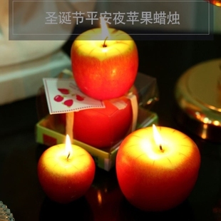 网红可爱仿真苹果蜡烛圣诞创意礼物平安夜平安果香薰蜡烛浪漫礼品